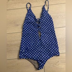 Acacia Swimwear Kids' Navy Polka Dot One Piece